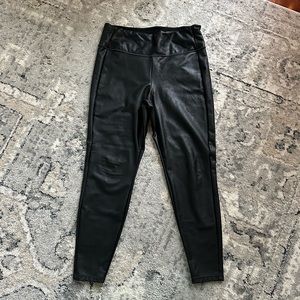 Athleta size L “leather-look”leggings. Dressy leather look, comfy legging feel!